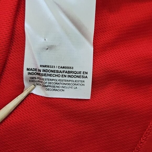 Nike Dri-Fit Athletic Shirt Polo Tennis Golf Men's M Medium Nike Red & White EUC - Picture 6 of 16